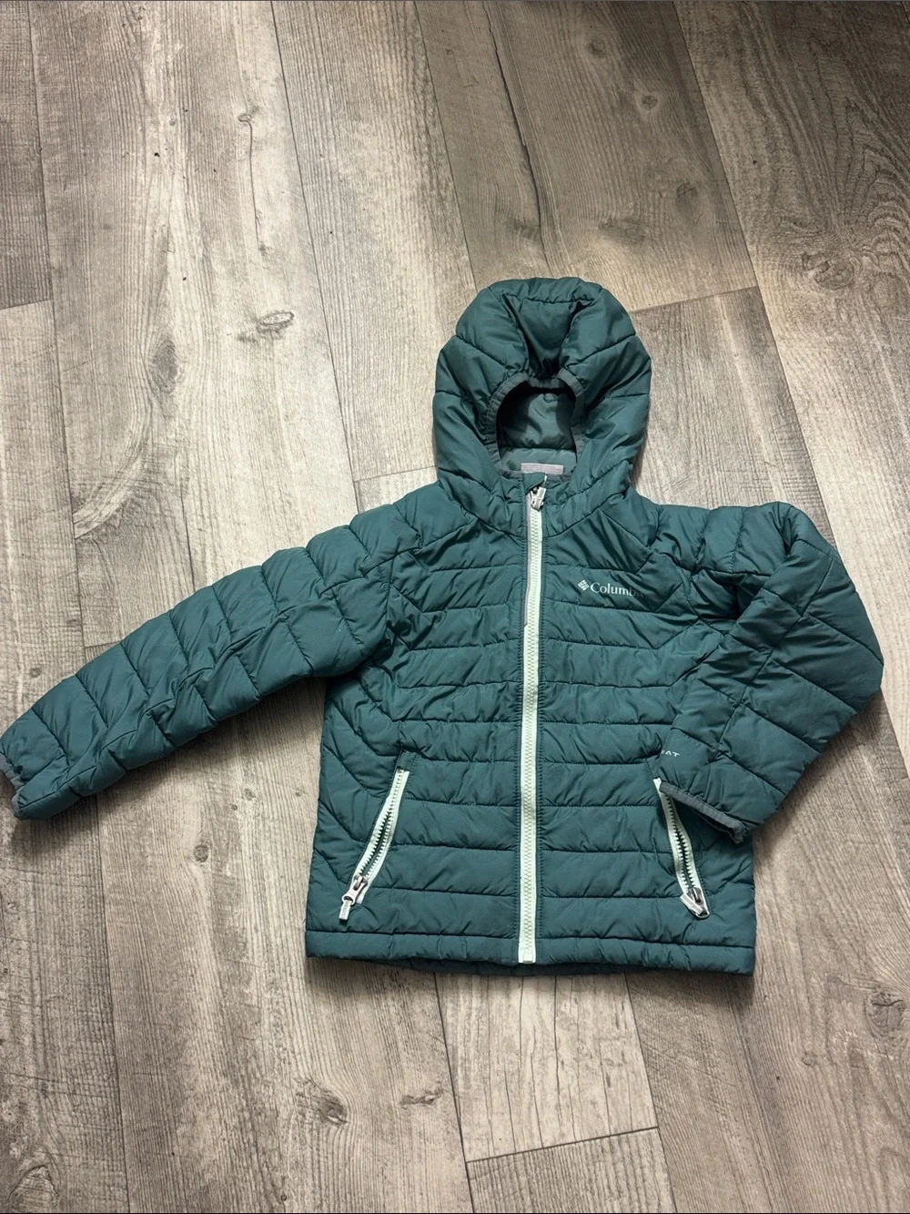 Columbia Teal Hooded Quilted Jacket - Picture 1 of 5